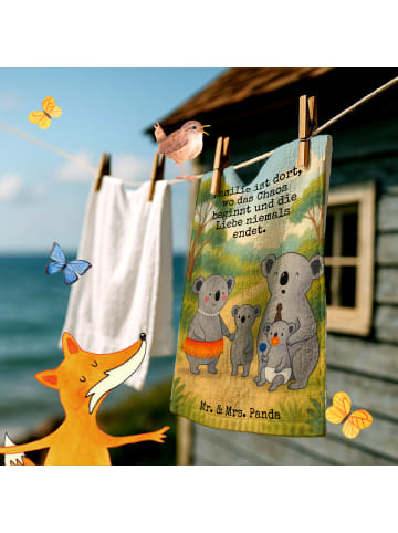 Mr. & Mrs. Panda Mini-Handtuch Koala Familie Design mit Spruch in Weiß