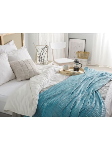 Beliani Kuscheldecke SAMUR in Blau - (W) 150 x (H) 2 x (L) 200 cm