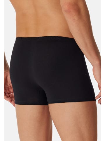 Schiesser Retro Short / Pant Cotton Essentials in Schwarz / dunkelblau / weiß