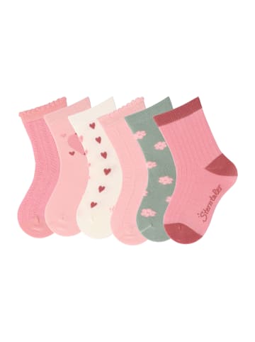 Sterntaler Socken 6er-Pack Struktur in rosarot