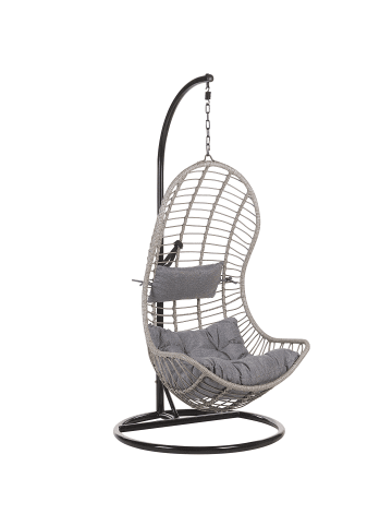 Beliani Hängesessel PINETO in Grau/Schwarz - (W) 80 x (H) 199 x (L) 97 cm