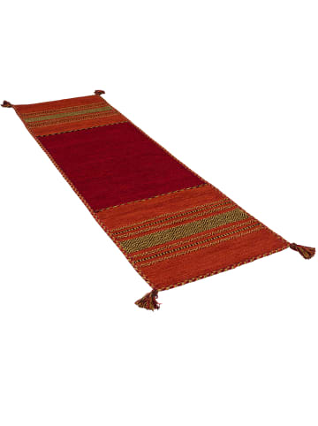 Pergamon Läufer Natur Teppich Kelim Navarro in Rot