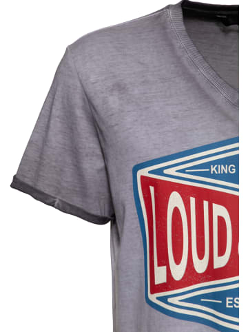 King Kerosin King Kerosin Oilwash T-Shirt Loud & Fast in stahlgrau