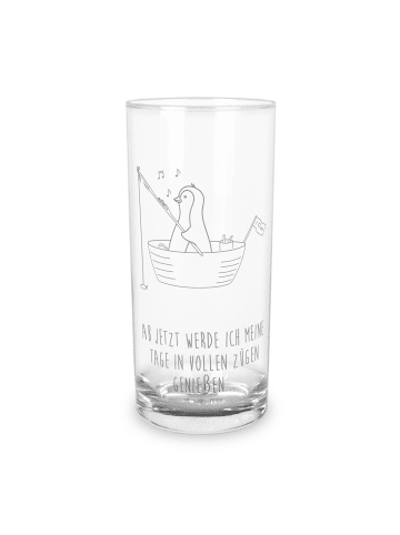 Mr. & Mrs. Panda Glas Pinguin Angelboot mit Spruch in Transparent