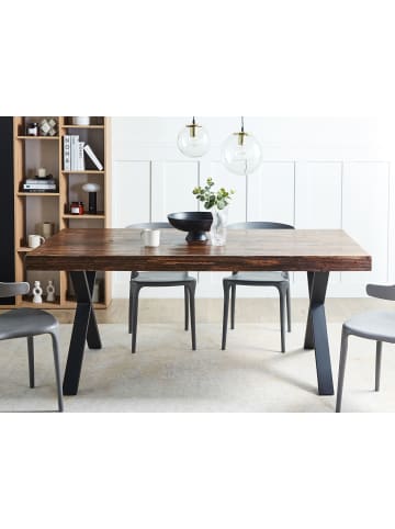 Beliani Esszimmertisch CLIFTON in Braun/Schwarz - (W) 90 x (H) 75 x (L) 180 cm