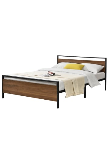 en.casa Metallbett Finse in Braun (B)140cm