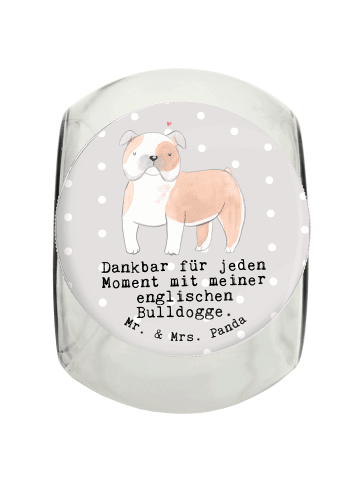 Mr. & Mrs. Panda Leckerli Glas Englische Bulldogge Moment mit Sp... in Grau Pastell