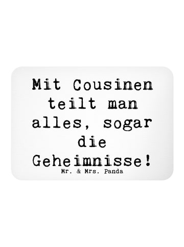 Mr. & Mrs. Panda Magnet Spruch Cousine Geheimnisse mit Spruch in Weiß