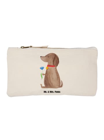 Mr. & Mrs. Panda Schminktasche Hund Blume ohne Spruch in Weiß