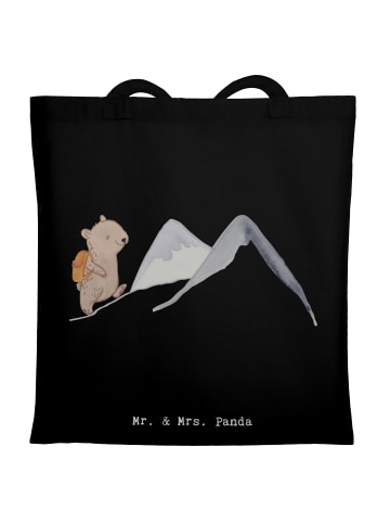Mr. & Mrs. Panda Tüte Bär Bergsteigen ohne Spruch in Schwarz