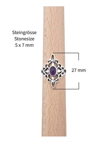 mantraroma 925er Silber - Ringe mit Amethyst