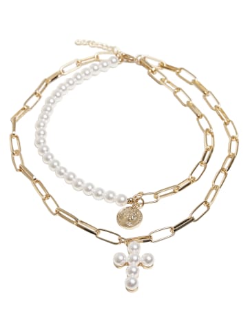 Urban Classics Necklac in pearlwhite/gold