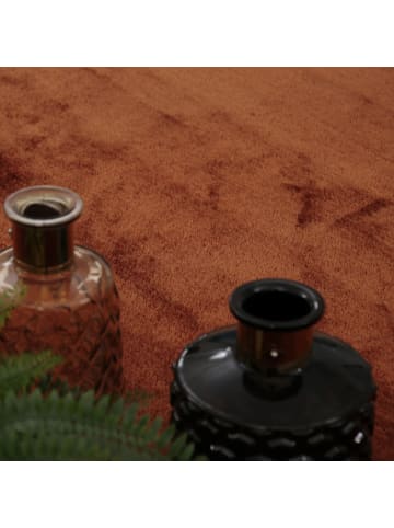 KADIMA DESIGN Teppich Kurzflor waschbar Unifarben Wohnzimmer in Kupfer