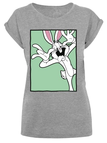 F4NT4STIC T-Shirt Looney Tunes Bugs Bunny Funny Face in grau meliert