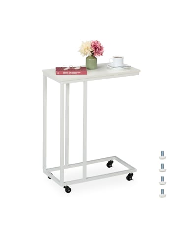 relaxdays Beistelltisch in Weiß - (B)60 x (H)79 x (T)30 cm