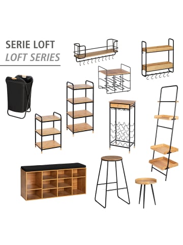 Wenko Weinregal Mod. Loft Bambus, Weinregal Loft Bambus, Weinregal Mod. Loft für 6 Flaschen in Braun