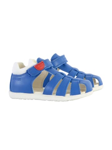 Geox Flache Ledersandale Kind Macchia Blau