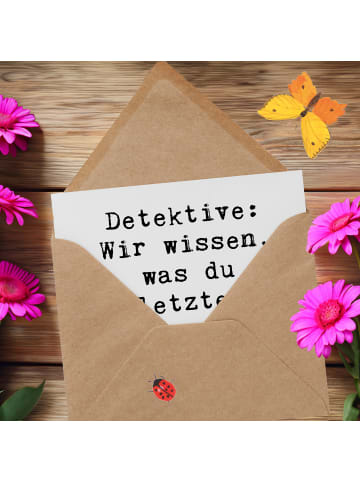 Mr. & Mrs. Panda Einladungskarte Spruch Detektiv Geheimnisse mit... in Weiß