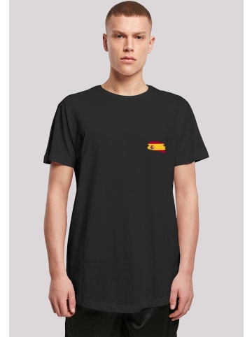 F4NT4STIC Long Cut T-Shirt Spain Spanien Flagge in schwarz