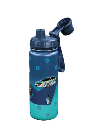 Step by Step Isolierte Edelstahl-Trinkflasche Police in blau