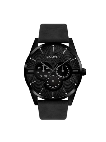 s.Oliver Armbanduhr Round Basic in schwarz