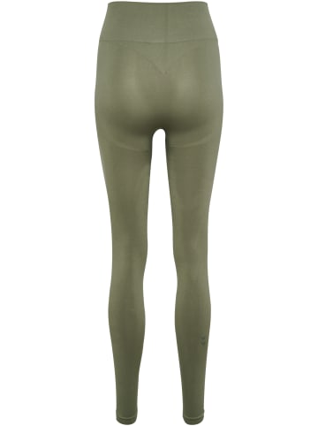 Hummel Leggings Hmlflow Multisport Damen in DEEP LICHEN GREEN