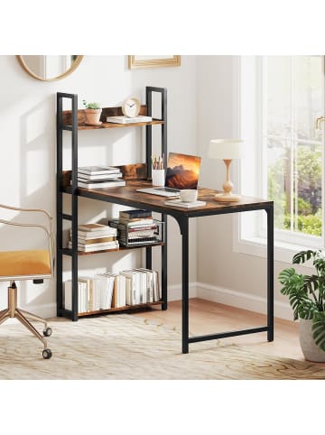 COSTWAY Schreibtisch mit USB/Typ-C 120cm in Hellbraun