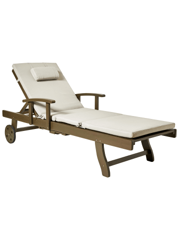 Beliani 2-tlg Gartenliege AMANTEA PREMIUM II in Braun/Beige
