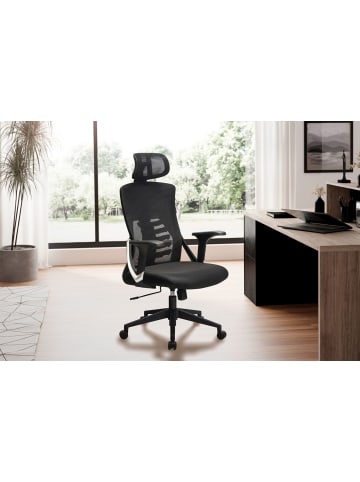 FineBuy Bürostuhl in Schwarz / Stoff / 65x65x123