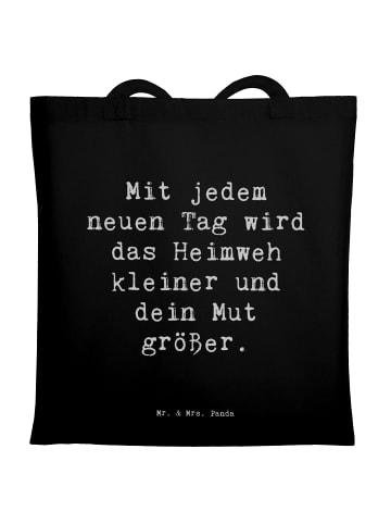 Mr. & Mrs. Panda Umhängetasche Spruch Heimweh überwinden Mut mit... in Schwarz