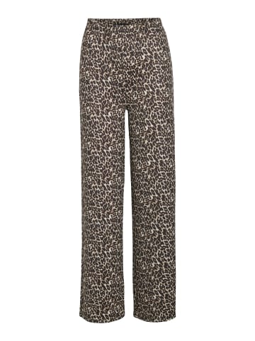 Vila Leopardenmuster Hose mit weitem Bein in Beige-Schwarz