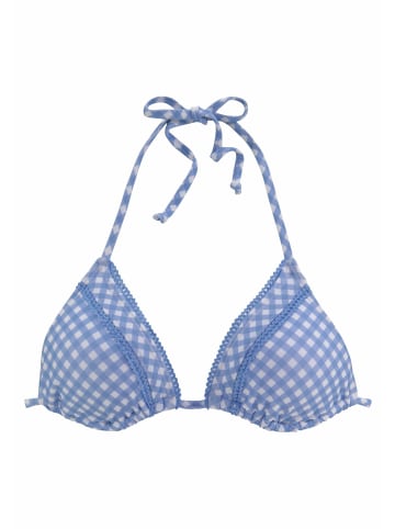 Buffalo Triangel-Bikini-Top in hellblau-kariert