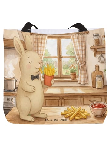 Mr. & Mrs. Panda Strandtasche Hase Pommes Design ohne Spruch in Weiß