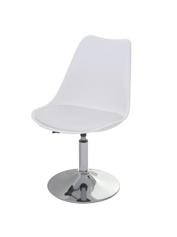 MCW 2er-Set Drehstuhl Vaasa T501, Weiß, Chromfuß