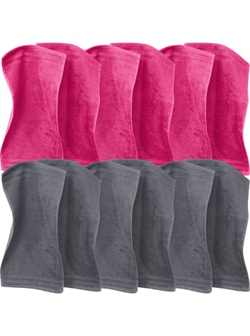 Erwin Müller Frottier Gästetuch im 12er-Pack Heidelberg in pink-anthrazit