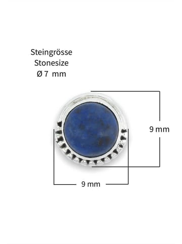 mantraroma 925er Silber - Ohrstecker (L) 9 x (B) 9 mm mit Lapis Lazuli