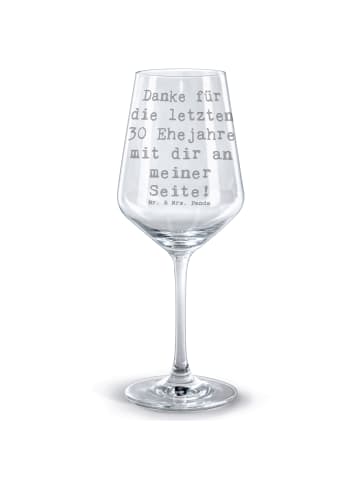 Mr. & Mrs. Panda Glas Rotwein Spruch 30. Hochzeitstag Perlenhoch... in Transparent