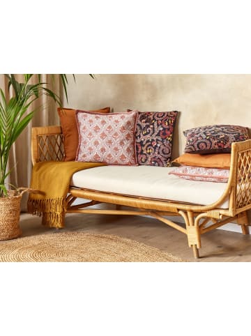 Beliani Dekokissen PICEA in Rot/Weiß - (W) 45 x (H) 10 x (L) 45 cm