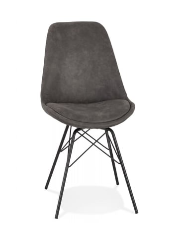KADIMA DESIGN Designerstuhl aus Mikrofaser und Metall | Industrielles Design in Anthrazit