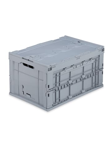 relaxdays 8x Klappbox in Grau - 60 l