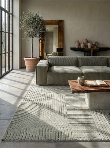KADIMA DESIGN Teppich Kurzflor mit Jute-Rücken, dicht gewebt und pflegeleicht in Grün