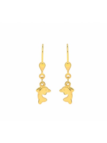 Adeliás Damen 333 Gold Ohrringe / Ohrhänger Delphin in gold