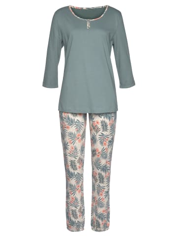 LASCANA Pyjama in jadegrün-bedruckt