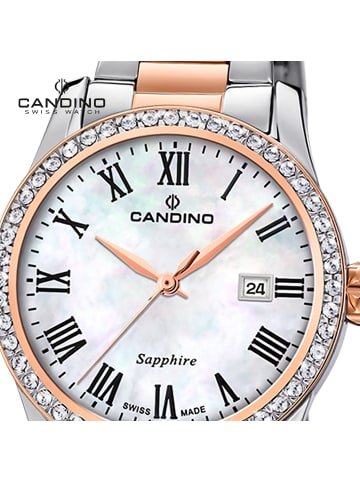 Candino Analog-Armbanduhr Candino Elegance roségold, silber mittel (ca. 33mm)