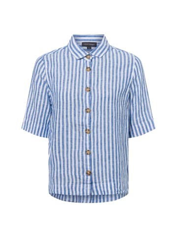 Franco Callegari Leinenbluse in hellblau weiß - 0058