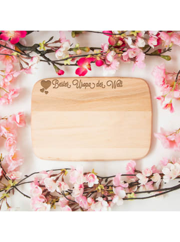 Mr. & Mrs. Panda Buche Schneidebrett Uropa mit Spruch in Transparent