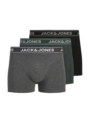 JACK & JONES Junior 3er Pack Boxershorts JACBLACK FRIDAY in dark grey melange forest river - black