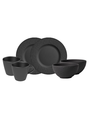 Villeroy & Boch 6er Set Frühstücks-Set Manufacture Rock in schwarz