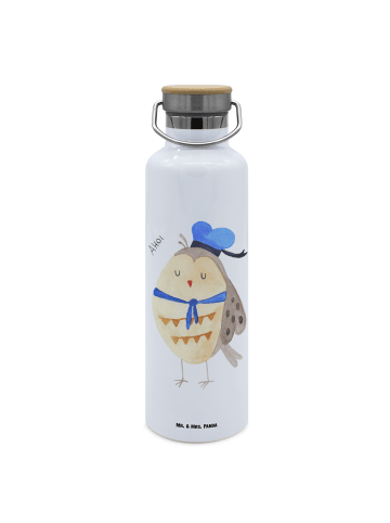 Mr. & Mrs. Panda Trinkflasche Edelstahl Eule Matrose ohne Spruch in Weiß
