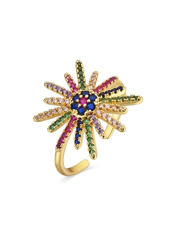 Luxenter Ring Daob mit 18 Karat  verstellbar Gelbgold-Daob multicolored